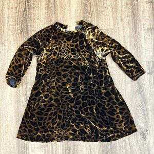 New Romantics Free People Leopard Animal Print Velour Mini Dress XS